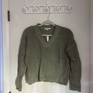 Madewell open-stitch v-neck pullover sweater
